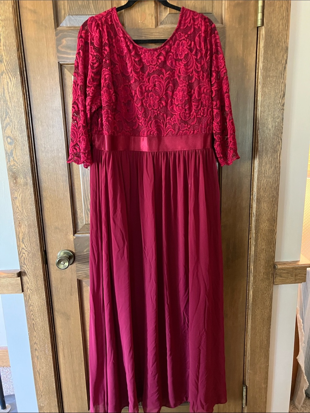 Ever Pretty Deep Red Lace Evening/ Bridesmaid gown size 2XL